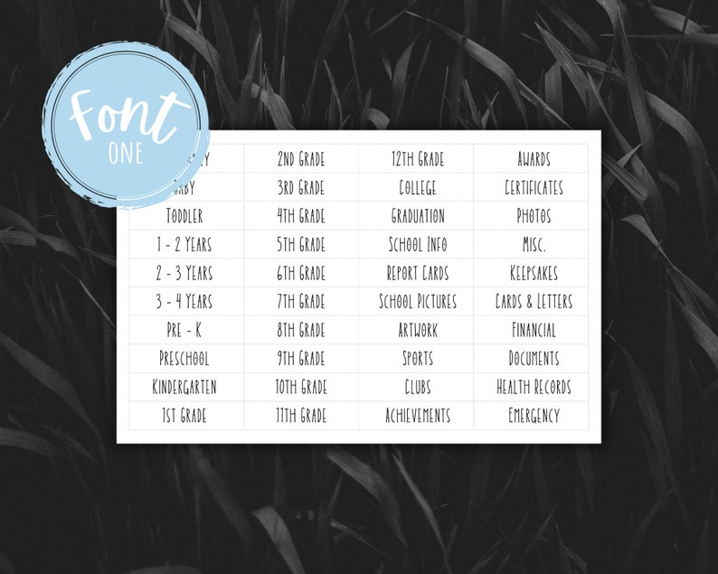 Milestone Tote Labels INSTANT DOWNLOAD Etsy