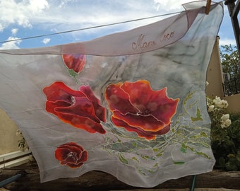 Hand painted Silk scarf