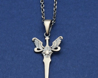 Collar de alas de ángel hecho a mano en plata de ley, colgante de alas de ángel, collar de ángel de la guarda, regalo para él o para ella, collar minimalista de lujo