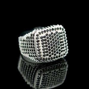 Handgemachter 925er Sterlingsilber-Herrenring mit schwarzem Stein - Einzigartiges handgefertigtes Schmuckgeschenk, Vatertagsgeschenk, Geschenk für Papa, Ring für Männer, Verkauf