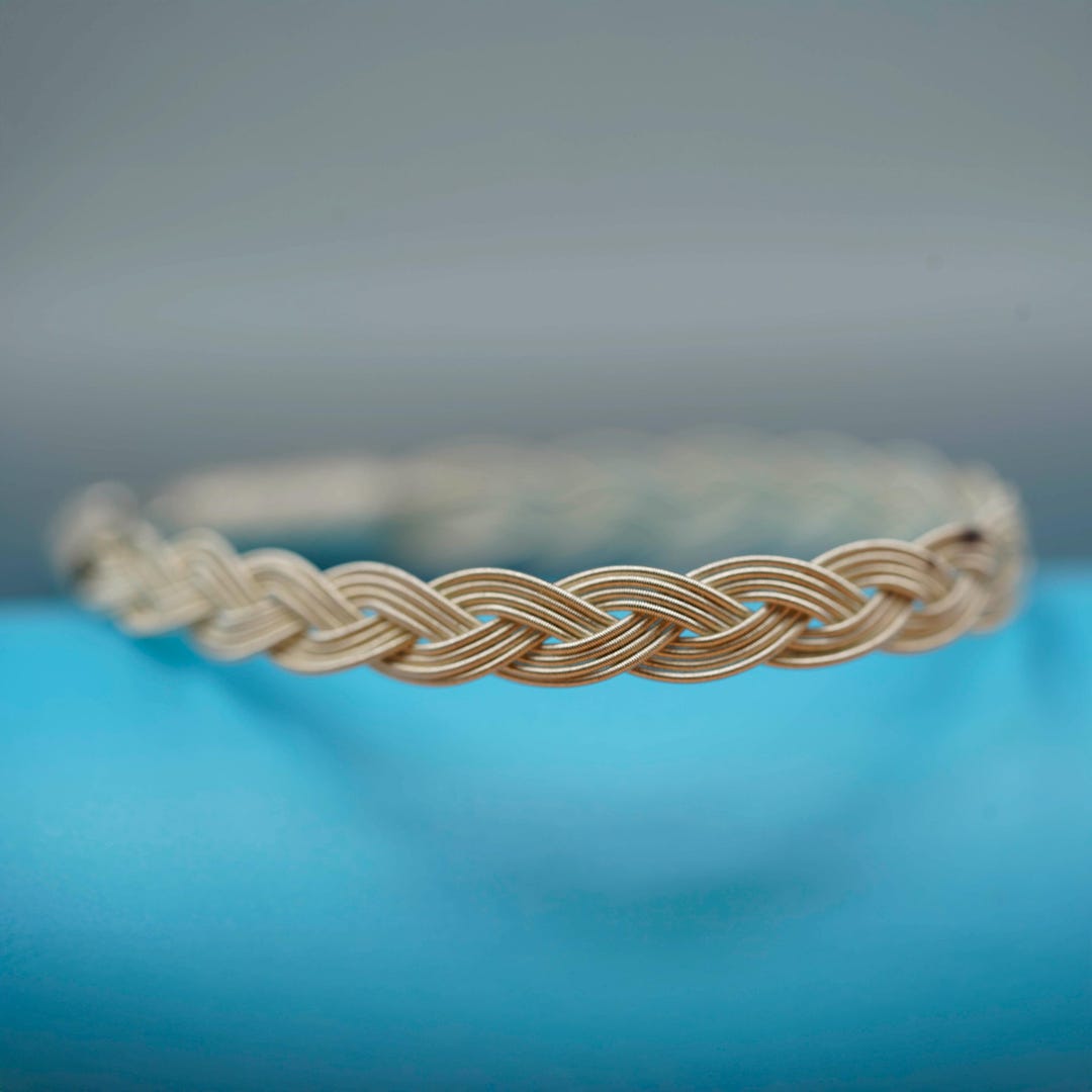 Handmade Kazaziye Silver Bracelet – Gold Plated Woven Turkish