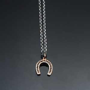 Silver Horseshoe Rose Necklace, Horseshoe Necklace For Mens, Silver Minimalist Necklace, Necklace For Men, Memorial Gift, Fathers Day Gift