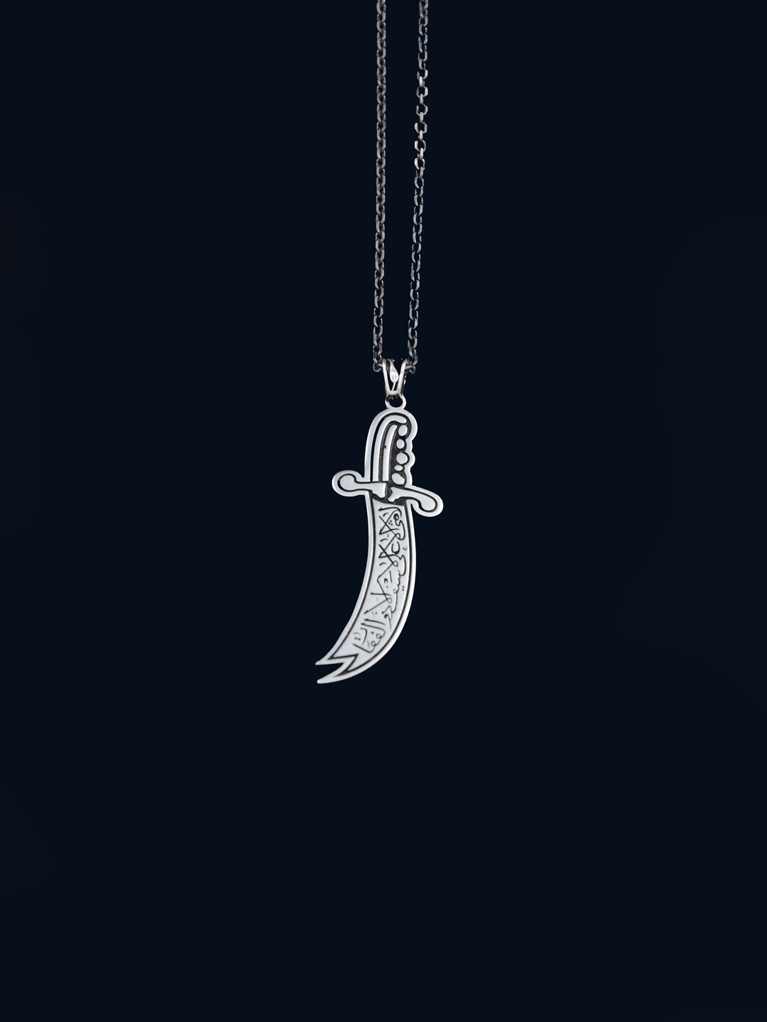 Luxury Handmade Silver Zulfikar Sword Necklace, Personalized Zulfikar ...