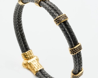Luxury Bracelet for Men, Gold Plated Bracelet, Premium Bracelet, Handmade Silver Bracelet, Gift for Mens, Gift for Boyfriend, Holiday Gifts