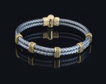 Silver Luxury Bracelet For Men, Mens Luxury Bracelet, Gift For Him, Gold Plated Bracelet, Minimal, Fathers Day Gift, Birthday Gift Bracelet