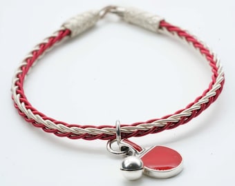 Pulseira artesanal em prata de lei para tênis de mesa: presente perfeito para amantes de esportes.
