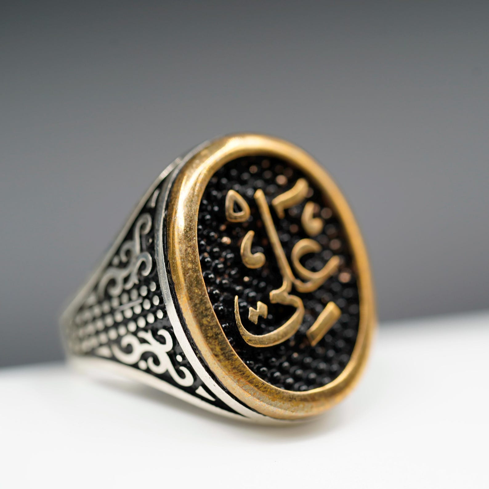Imam Ali Arabic Calligraphy Silver Ring for Men, Ali Name Ring 925 ...