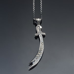Silver 925 Zulfikar Necklace, Zulfikar Necklace, Zulfikar, Men Necklace, Personalized Jewelry, Memorial Gift, Personalized Necklace, Gifts