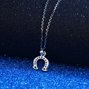 Handmade Sterling Silver Horseshoe Necklace: Unisex Luck Jewelry, Lucky Jewelry, Animal Jewelry, Horseshoe Necklace, Gift for Him & Her
