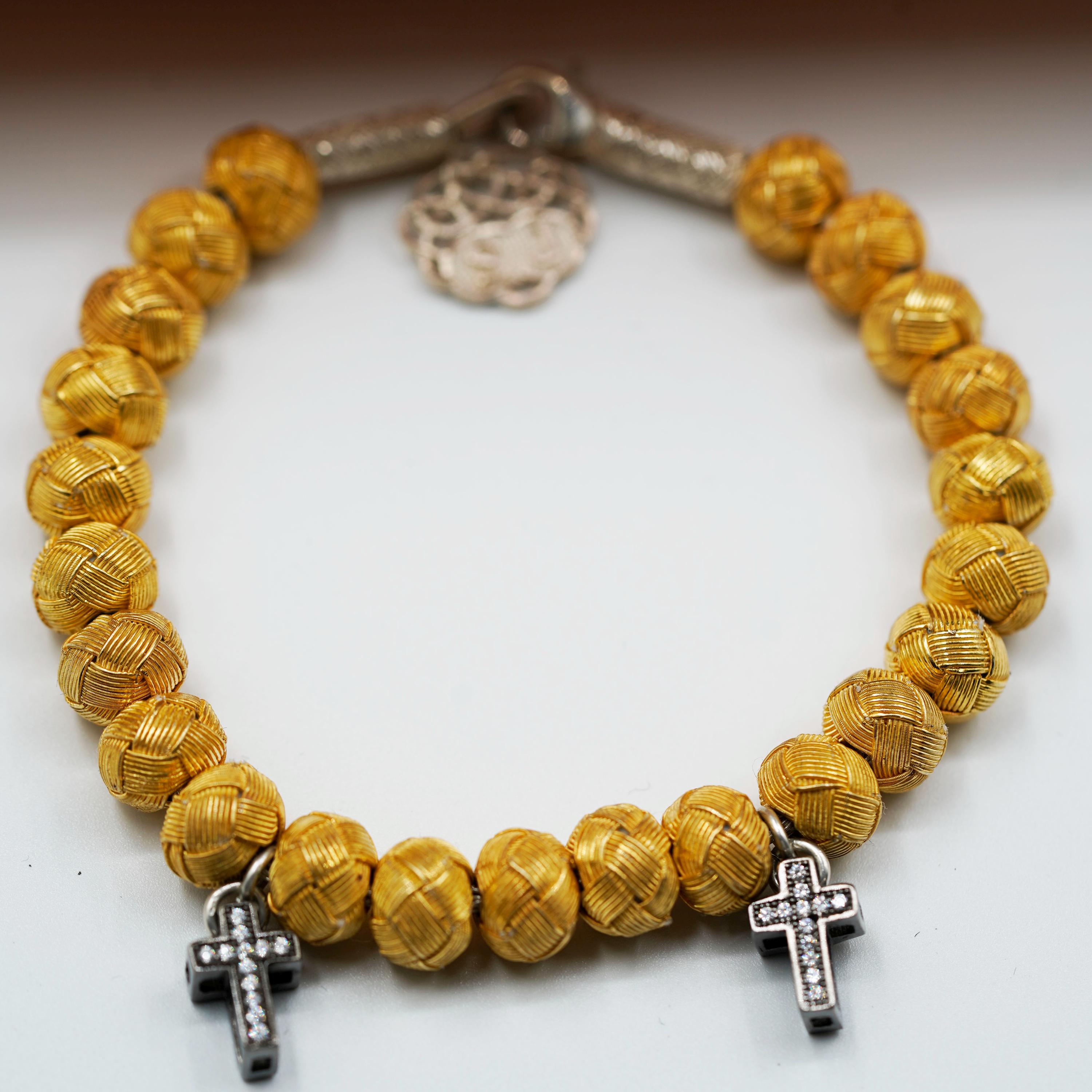 Handmade Gold Kazaziye Cross Bracelet – Unisex Faith Jewelry