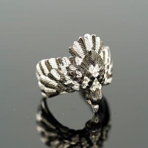 925 Sterling Silver Handmade Eagle Ring – Unisex Bold Statement Jewelry, Adjustable Men&#39;s Bird Ring, Gothic Animal Ring Gift, Gift for Dad