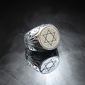 Star of David Ring, Jewish Star Ring, Star Ring Jewelry, Archangels Signet Ring, New Year Gifts, Holiday Gifts, King Solomon Ring, Handmade