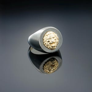 Handcrafted Silver Lion Ring, Unique Sterling Silver Animal Jewelry, Artisan Men&#39;s Ring Gift, Statement Lion Ring for Him, Leo Ring, Sale