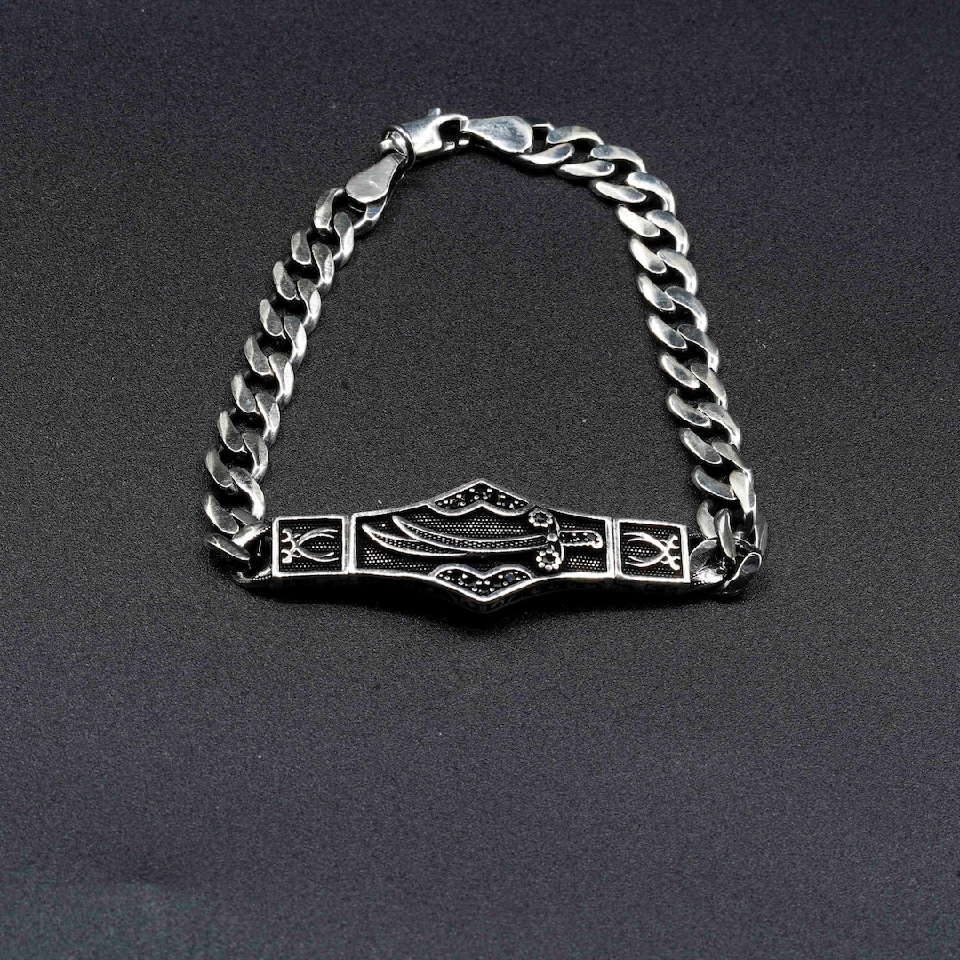 Zulfiqar Sword Silver Bracelet for Men – 925 Sterling Silver
