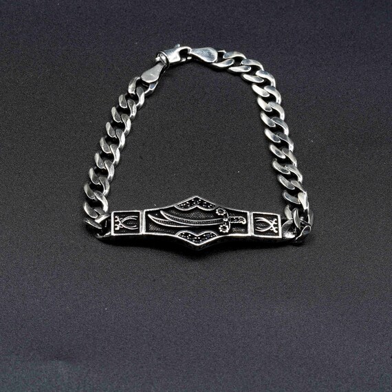 Zulfiqar Sword Silver Bracelet for Men – 925 Sterling Silver