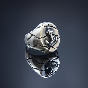925 Sterling Silber Ankerring, stapelbarer Ring, Marine Herrenring, handgefertigter Männerring, Herren- und Damenringe, Sailor-Ankerring