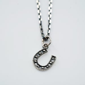 Handmade Sterling Silver Horseshoe Necklace: Good Luck Charm Jewelry