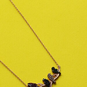 Birds Necklace, 14K Gold Plated, Colorful Animal Necklace, Bird Pendant, Cute Jewelry, Colorful Bird Gift, Gold Necklace, Minimalist Jewelry