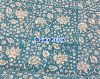 Trapunta Kantha blu mano indiana stampa a blocchi Kantha trapunta blu stampa floreale a blocchi Kantha blu copriletto kantha tiro biancheria da letto copriletto kantha