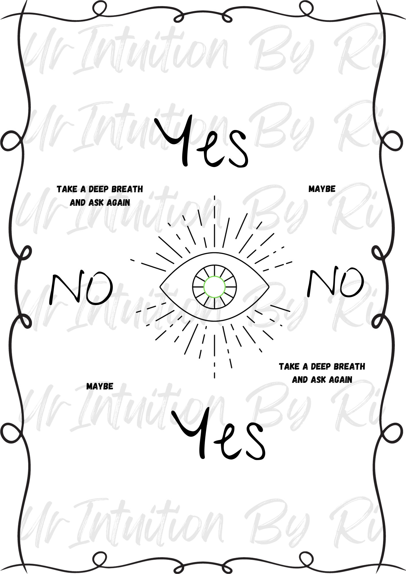 Third Eye Printable Pendulum Board, Simple Pendulum Board, Pendulum Chart, Divination board, Instant Download, Board for Psychic Divination