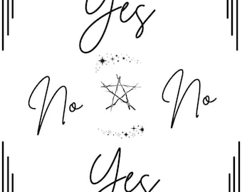 Yes/No Printable Pendulum Board, Simple Pendulum Board, Pendulum Chart, Divination board, Instant Download, Board for Psychic Divination