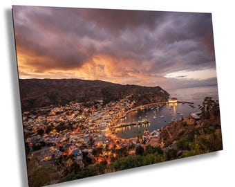 Avalon Catalina Island Sunset Art Print, California Harbor Wall Decor, Coastal Sunset Photography, Santa Catalina Island Wall Art