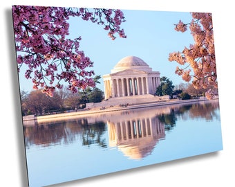 Jefferson Memorial Cherry Blossom Print: Washington DC Sunrise Photography
