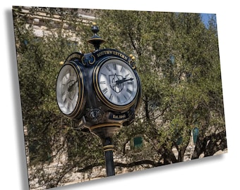 Southwestern University Print, Georgetown Texas Campus Photo, SU Alumni Clock Art, College Graduation Gift, Historic Texas Wall Decor