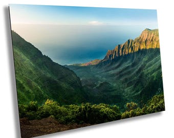 Kalalau Valley Kauai Art Print, Na Pali Coast Hawaii Landscape Photo, Tropical Ocean View Wall Decor, Kauai Hawaii Sunset Art