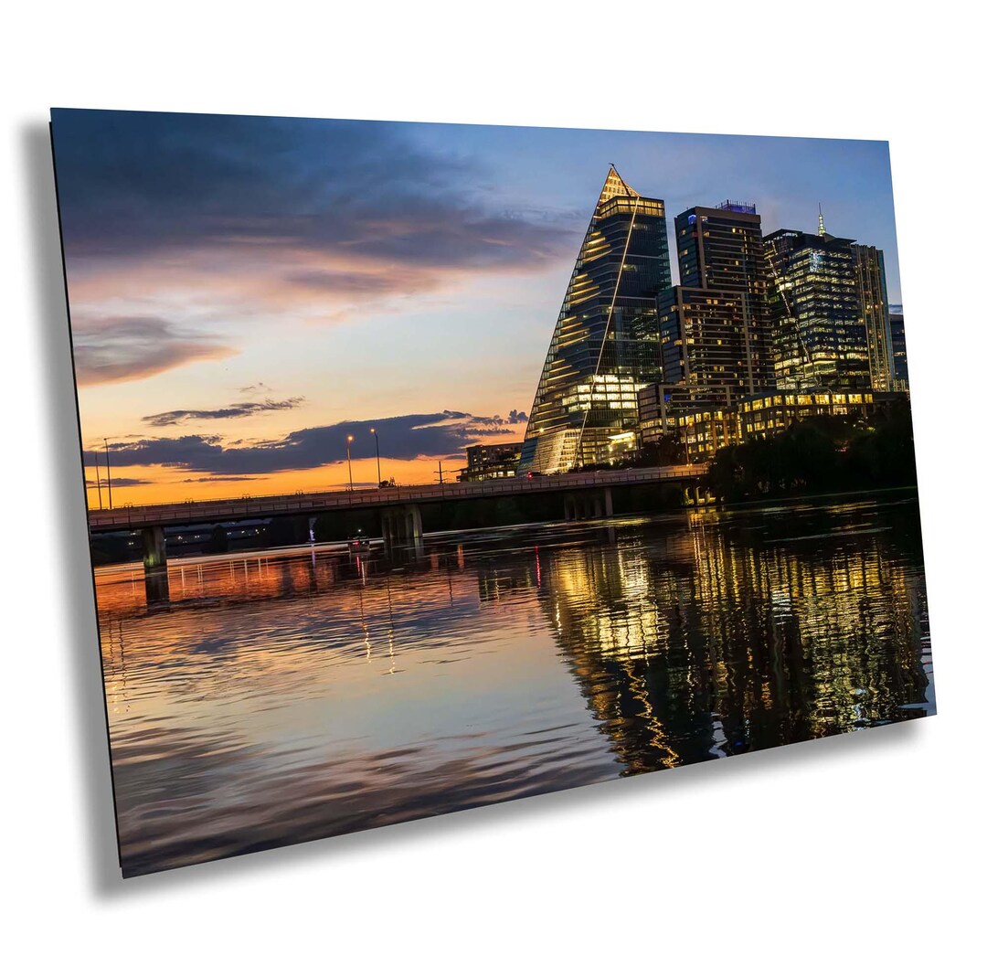 Austin Texas Skyline at Dusk | Lady Bird Lake Sunset Photo | Urban ...