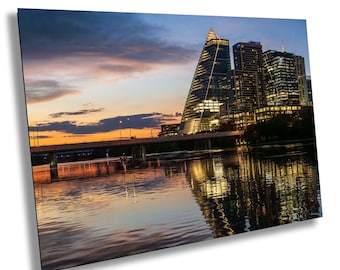 Austin Texas Skyline at Dusk | Lady Bird Lake Sunset Photo | Urban Reflections | Modern Wall Art