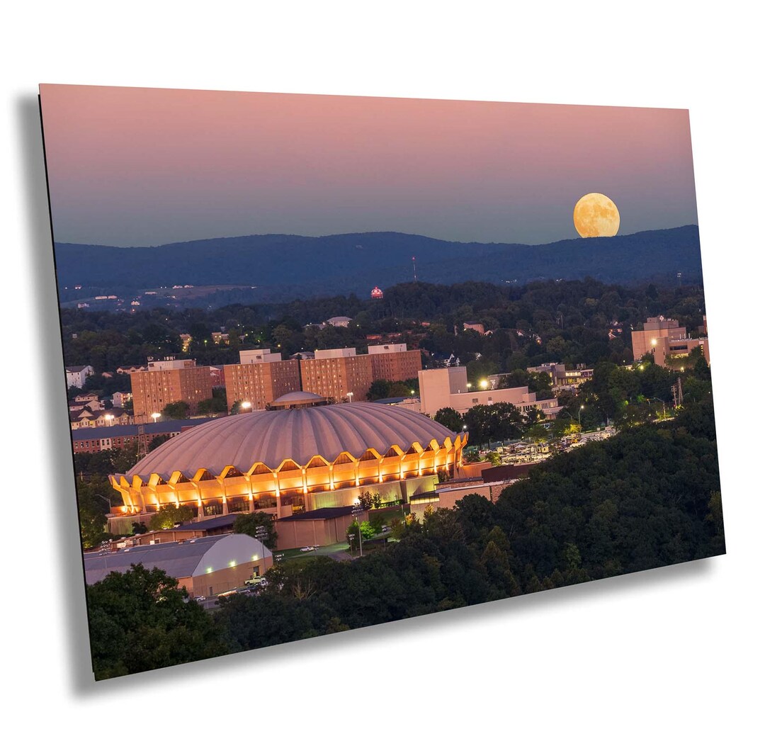 Hope Coliseum Rising Moon WVU Photo Print: Morgantown Campus Wall Art ...