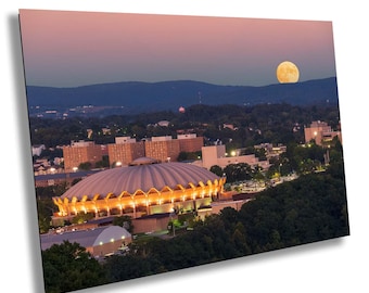 Hope Coliseum rising moon WVU Photo Print: Morgantown Campus Wall Art