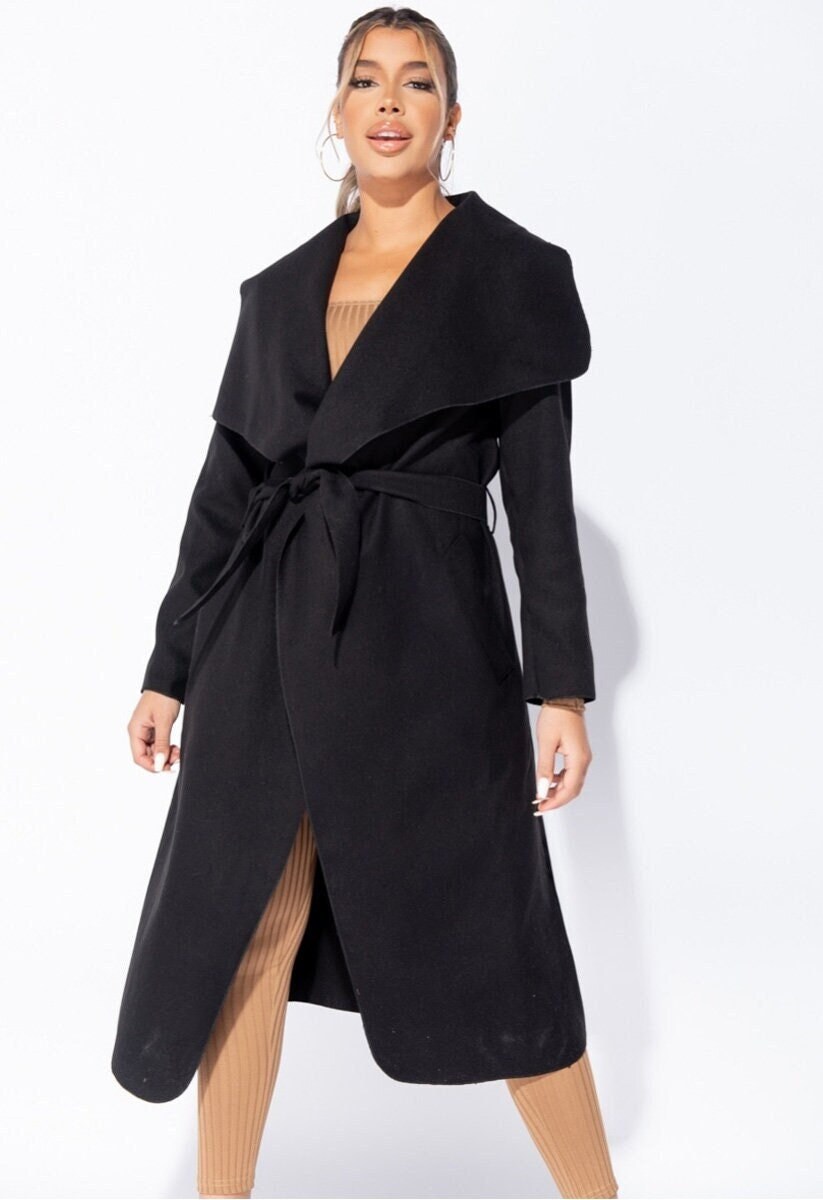 Navy waterfall duster coat hotsell