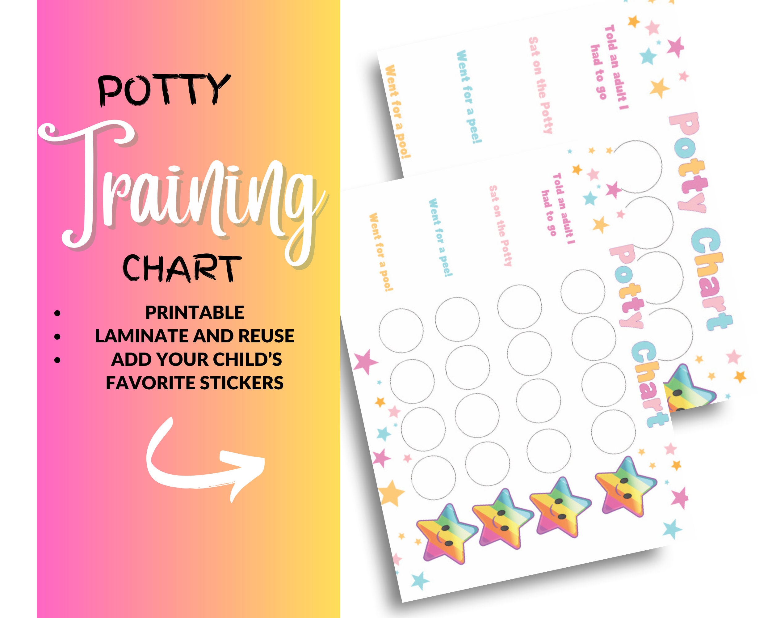 Potty Training Chart for Toddlers Track Childrens Potty Training Goals