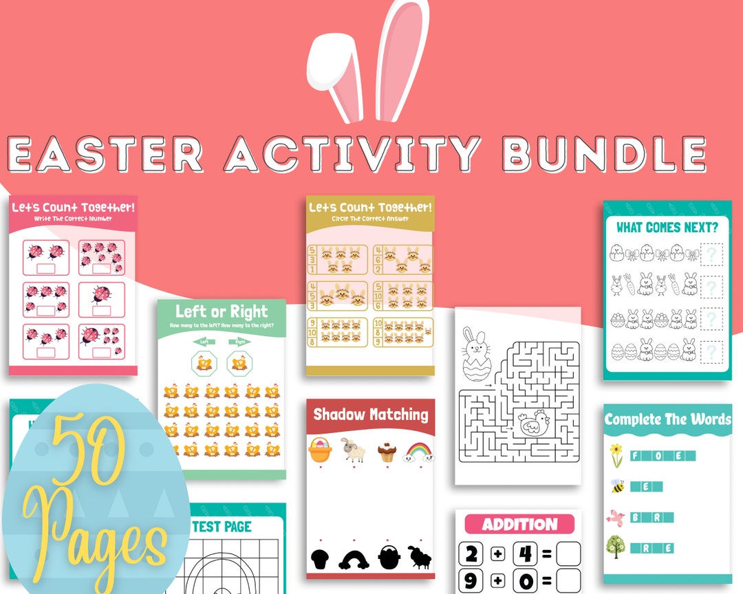 Preschool Printable Easter Acitivity Bundle 50 Easter Printable ...