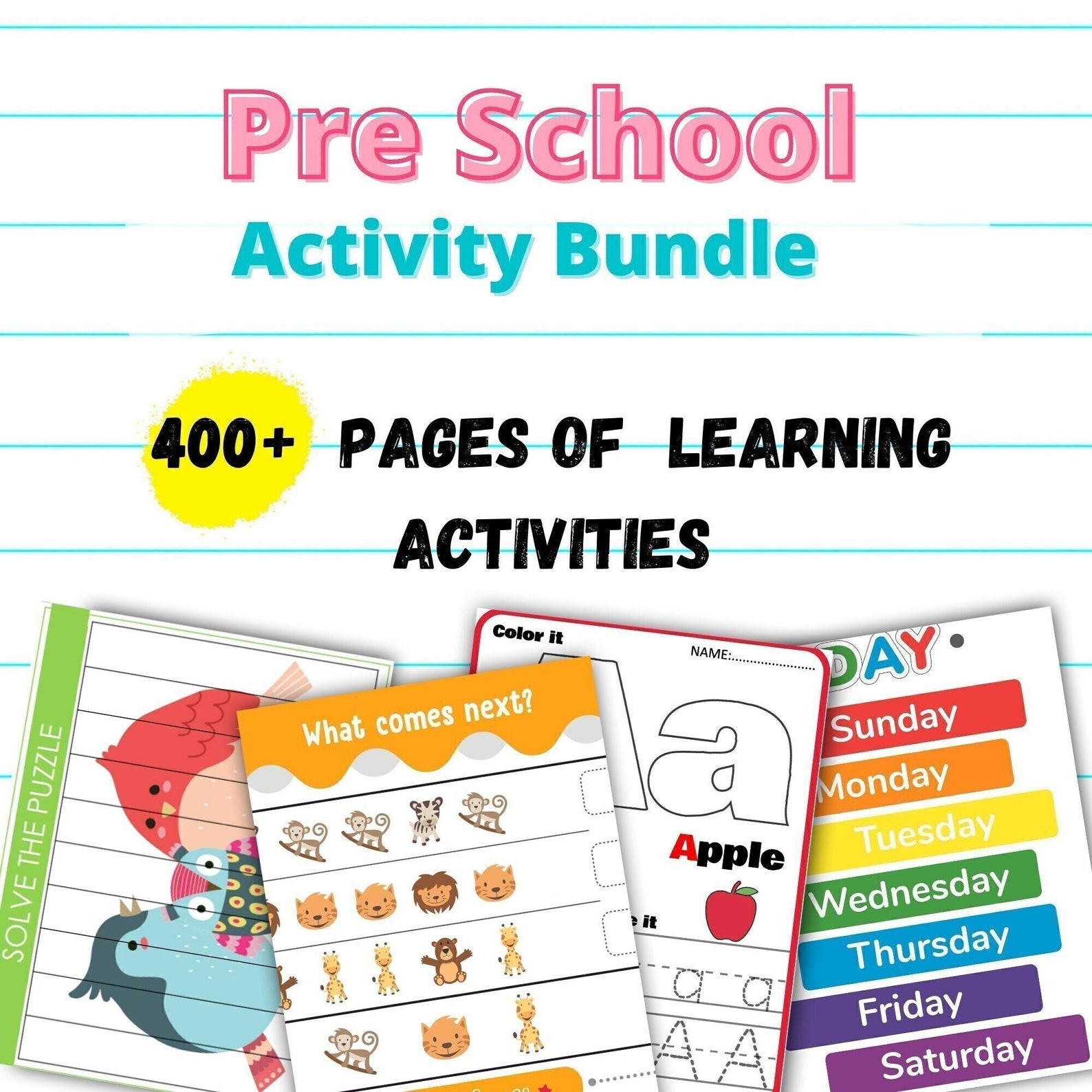 Preschool Curriculum 400 Printable Preschool Worksheets - Etsy