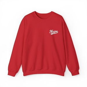 Nupe Embroidered Crewneck Sweatshirt, Kappa Alpha Psi Fraternity Sweater, Nupe Apparel Gift, Crimson Greek Crewneck, Nupe Winter Style