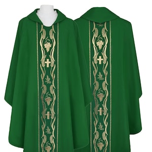 Gothic chasuble vestment with stole available in all liturgical colors