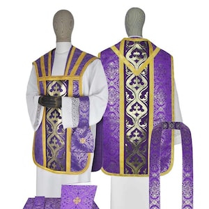 Roman Chasuble  is made of high-quality brocade fabric
