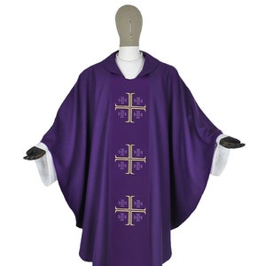 Gothic chasuble vestment with stole available in all liturgical colors