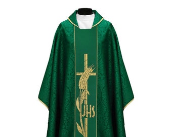 Casulla gótica decorada con orfebrería tejida de alta calidad