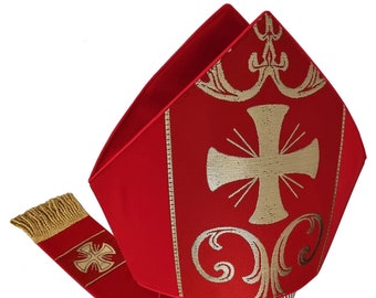 Bisschopsmijter verkrijgbaar in alle liturgische kleuren