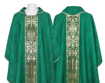 Casulla gótica decorada con orfebrería tejida de alta calidad