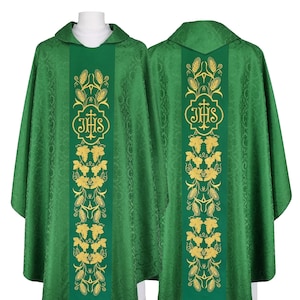 Gothic chasuble vestment with stole available in all liturgical colors