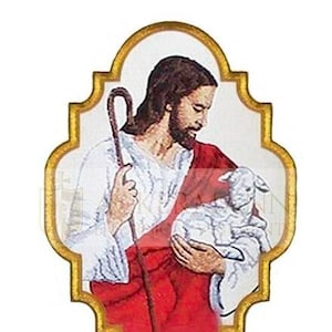 Emblem Embroidered liturgical Applique Jesus the Good Shepherd
