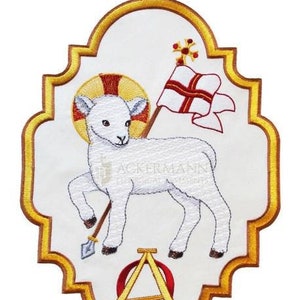 Emblem Embroidered liturgical Applique Holy lamb