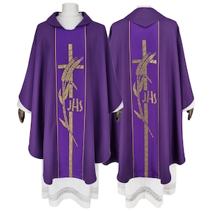Gothic chasuble vestment with stole available in all liturgical colors