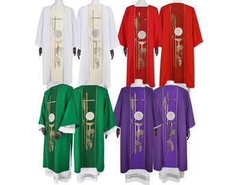 Set of 4 Gothic Dalmatics with deacon stoles