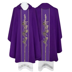 Gothic chasuble vestment with stole available in all liturgical colors
